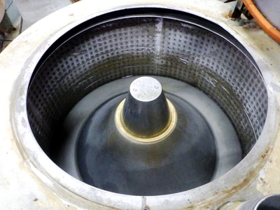 Sangerhausen FZPO 850C perforate basket centrifuge, 316SS.