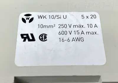 Wieland WK 10/si U 5X20 Fuse terminal block 10A Max 4A-34
