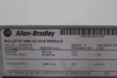 ALLEN BRADLEY 2094-BMP5 ALLEN BRADLEY KINETIX 6000 AXIS MODULE STOCK 5047