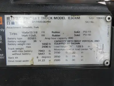 Hyster 1339385 E30XM Steering Column Display Control Battery Meter Lights Cover