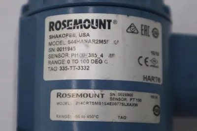 Rosemount 214C Temperature Sensor 214CRTSMB1S4E0077SLXAXW -50 TO 450 C #3527A