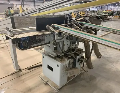 HOMAG POWER TVL370/15/02 BRUSH/WHEEL STYLE BOARD TURNER MATERIAL-HANDLING CONVEYOR SYSTEM