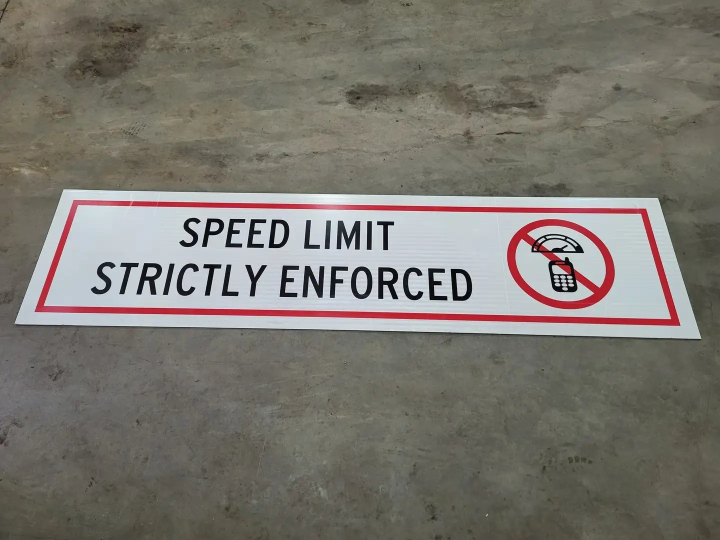 96" x 24" Speed Limit Strictly Enforced Sign