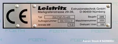 USED LEISTRITZ CORPORATION ZSE 27 HP-PH-40D