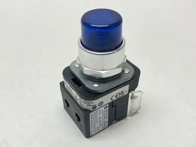 USED ALLEN-BRADLEY SER U 30MM MOMENTARY PUSH BUTTON 800T PB BLUE 12-130V