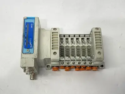 VV5QC11-06C4SDA-S | SMC  Pneumatic Manifold Base 6-Station EtherCAT - Used