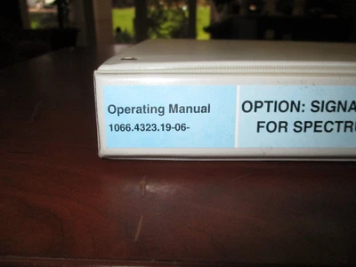 SIGNAL VECTOR ANALYSIS FOR SPECTRUMANALYZER FSE OPERATING MANUAL 1066.4323.19-06