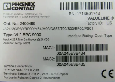 NEW PHOENIX CONTACT VL2-BPC-9000 INDUSTRIAL COMPUTER 2400499 VL2BPC9000