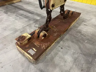 53 TON (107,500 LBS) BUSHMAN MODEL #MT420 TELESCOPING MAGNETIC SPREADER LIFTING BEAM  W/ OHIO MAGNETICS DIESEL GENERATOR: STOCK #20420