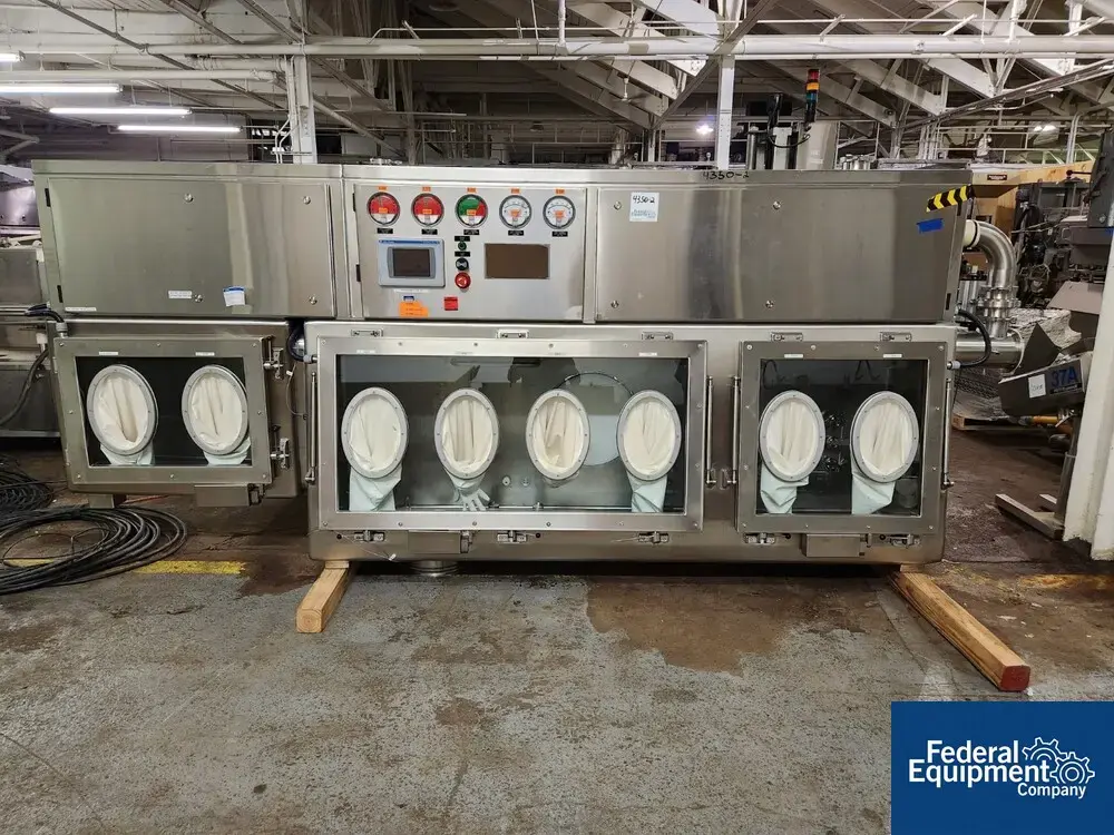 USED Telstar Industrial, S.L. 99" Telstar Compounding Isolator, S/S, (6) Glove