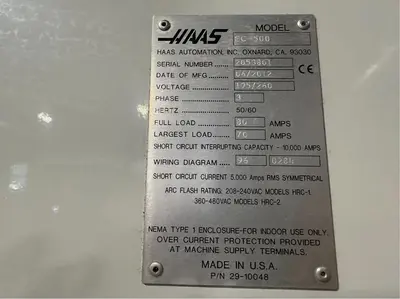 USED 2012 HAAS EC-500