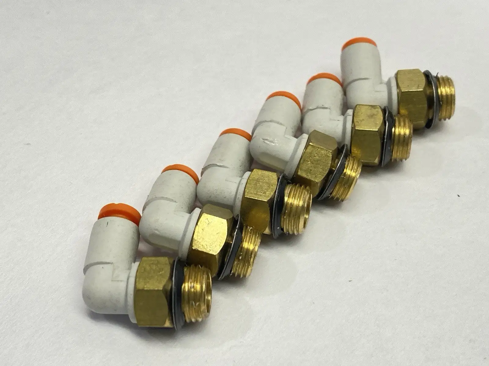 KQ2L03-34 | SMC  Pneumatic Fitting Male Elbow 5/32" OD LOT OF 6 - Used