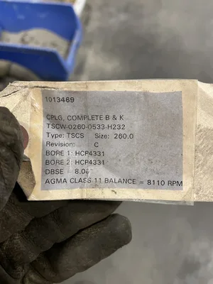 John Crane Metastream Coupling 1013469 TSCW-0260-0533-H232 Size 260.0 x 8”