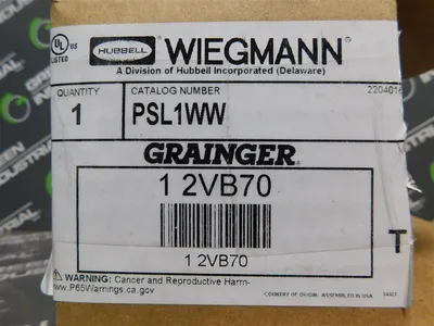 Hubbell Wiegmann PSL1WW Industrial Control Panel A-1132 Type 4,12,13 Encl. New