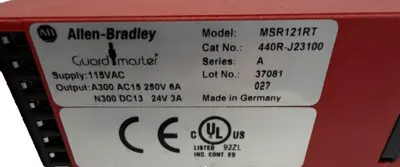ALLEN-BRADLEY MSR121RT SAFETY RELAY 440R-J23100 SERIES A 115VAC NEW, SURPLUS