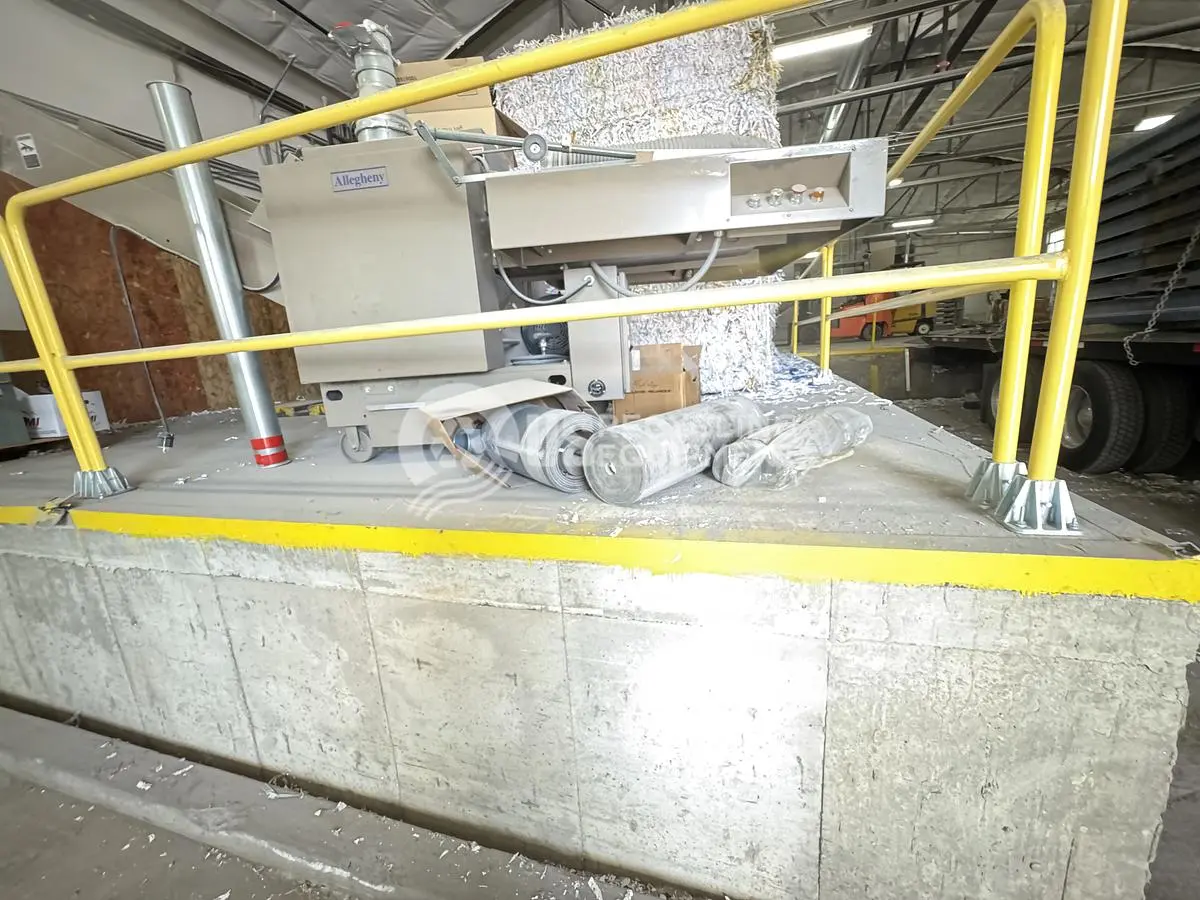 USED ALLEGHENY 18-250C PAPER SHREDDER WITH INFEED CONVEYOR