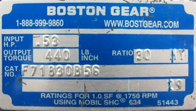NEW BOSTON GEAR F71830B56 GEAR REDUCER 30:1