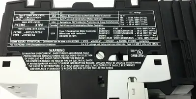 USED EATON TYPE F COMBINATION MOTOR STARTER