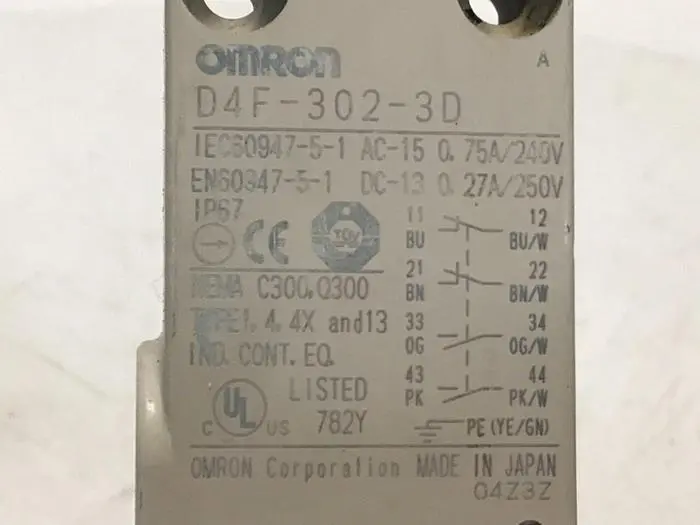 Used OMRON D4F-302-3D Relays & Switches Michigan US | Ideal Machinery #710681