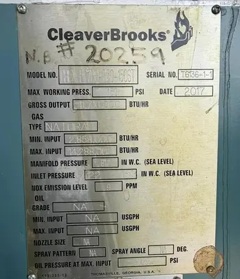 Used 2017 CLEAVER BROOKS CBEX-700-350-150 ST Boilers Ohio US | C3 SURPLUS LLC #1399112