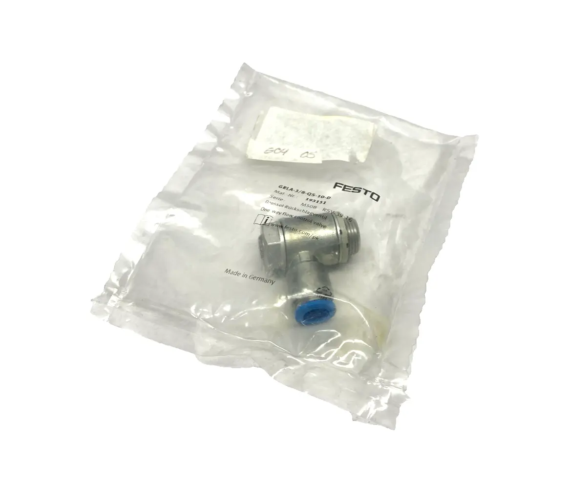 193151, GRLA-3/8-QS-10-D | Festo GRLA-3/8-QS-10-D One-Way Flow Control Valve 193151 - New