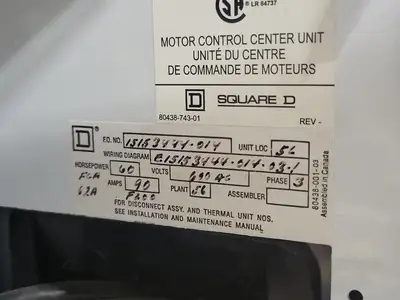 USED SQUARE D MODEL 6