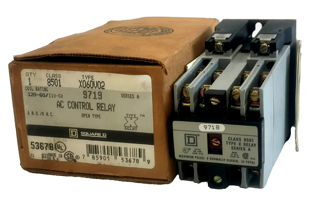 NEW SQUARE D 8501-X060V02 AC CONTROL RELAY SER. A 8501X060V02