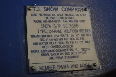 120 KVA TJ SNOW MULTI GUN 3 HEAD SPOT WELDER