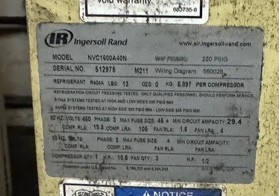 2014 INGERSOLL RAND R110ne-A AIR COMPRESSORS, ROTARY SCREW/SLIDING VANE | Machinery Network (5)