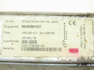 Danaher Motion VMC 20 Vehicle Master Controller Rev. No: 0001