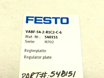 VABF-S4-2-R1C2-C-6 | Festo  Regulator Plate 540151 - New Other