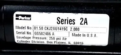 USED PARKER 01.50 CKJ2AU1419C 2.000 PNEUMATIC CYLINDER 0150CKJ2AU1419C2000