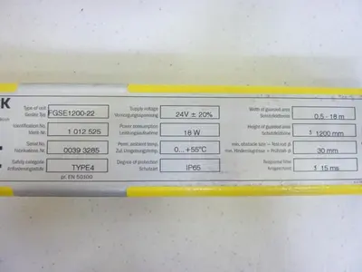USED SICK OPTIC ELECTRONIC FGSE 1200-22