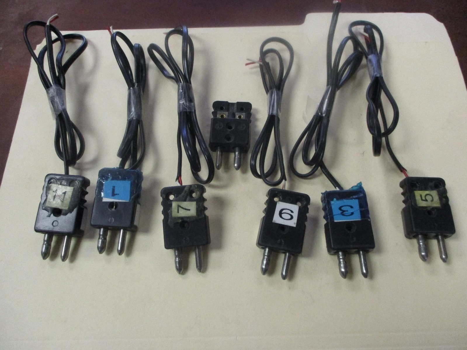 Used Black 2-pole Thermocouple Connector's (QTY 7)