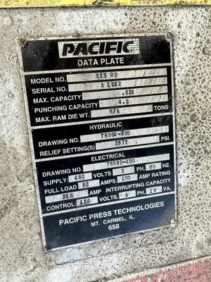 2014 PACIFIC 625RD 4-Post and Straight Side Press | Kempler Machinery (7)