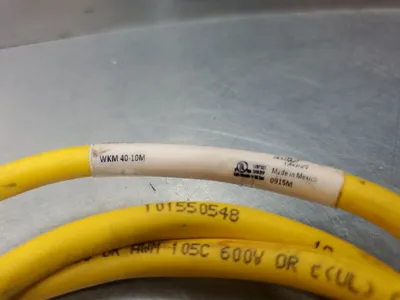Turck WKM-40-10M (Cut to 3FT) PLC Cable. 5D