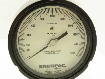 Enerpac L-10 Gauge Hydraulic Pressure 2K 2000 PSI 4.5" Dial 1/4" NPT