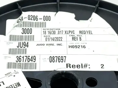454-0206-000 | Judd Wire  18AWG 16/30 .017 XLPVC H09216 3000ft Spool 230ft LEFT - New Other