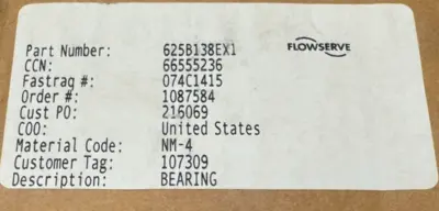 NEW FLOWSERVE 625B138EX1 BEARING 66555236 1748-34511 NM-4