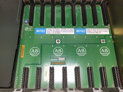 Allen-Bradley 1771-A2B 8 Slot I/O Chassis PLC Processor Power Supply & Cards Key