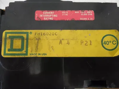 Square D FH16020C I-Line Circuit Breaker 20 Amps 277VAC 1 Pole Used