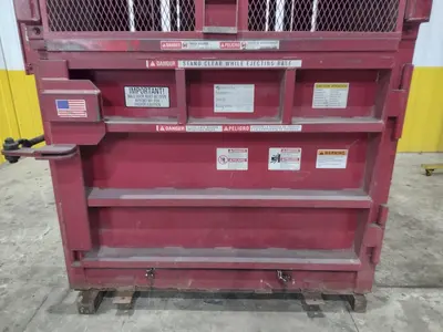 30" x 60" PTR PHILADEPHIA TRAMRAIL MODEL #2300HD VERTICAL HYRAULIC CARDBOARD BALER COMPACTOR: STOCK #23413