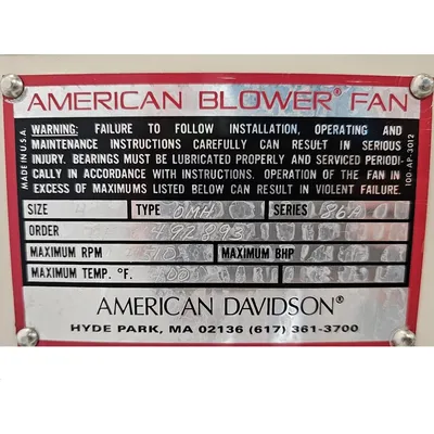 NEW AMERICAN BLOWER CORP. 4-OMH-86A