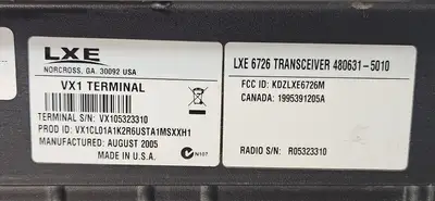 EMS Techonologies VX1 Terminal LXE 6726 Transceiver (BIN651)