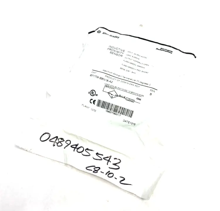 New | in-Stock ALLEN-BRADLEY INDUCTIVE PROXIMITY SENSOR 8MM SENSE, METAL FACE, THREADED BARREL Proximity Sensors | Maverick Industrial Sales #1102477