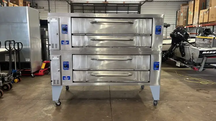 Used Bakers Pride Used 2017 60" Bakers Pride Y-600 NG Super Double Deck Pizza Oven - STS Pizza Equipment Illinois US | Falcon Restaurant Supply #1373580
