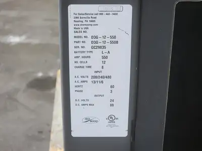 Used ENERSYS D3G-12-550 Battery Chargers British Columbia CA | Lenmark #238429