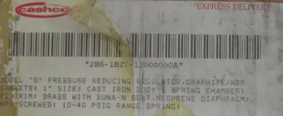 NEW CASHCO 2B6-1B27-12000000A PRESSURE REGULATOR 10-40PSI 1" MPT D CT/CT/B2
