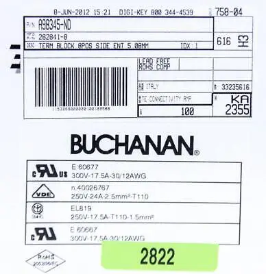 NEW Buchanan AMP TE Connectivity 8POS