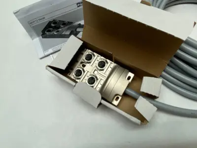 USED MURRELEKTRONIK JUNCTION BOX MVP-METALL, 4XM12, 5POLE, PRE-WIRED CABLE